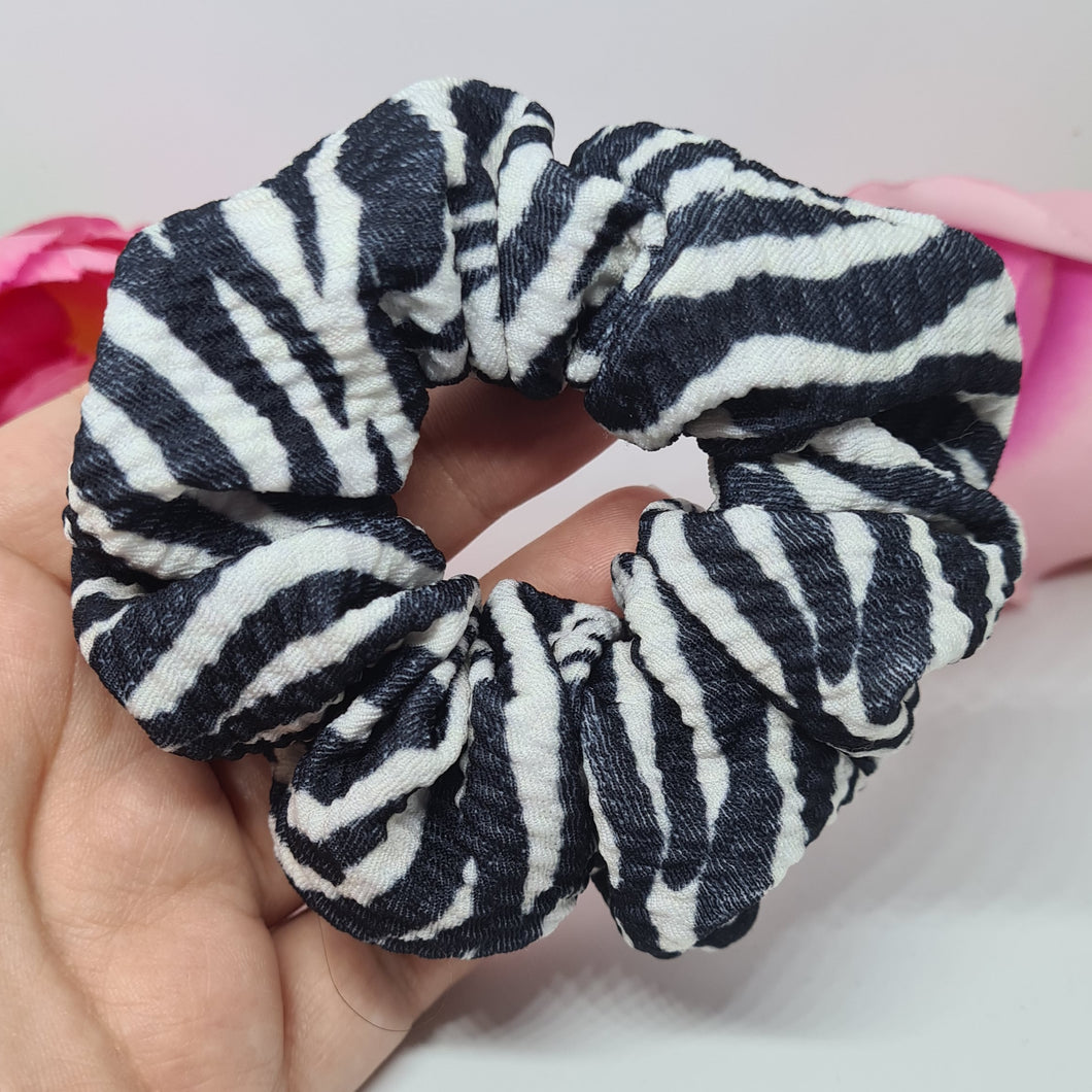 Zebra print scrunchie