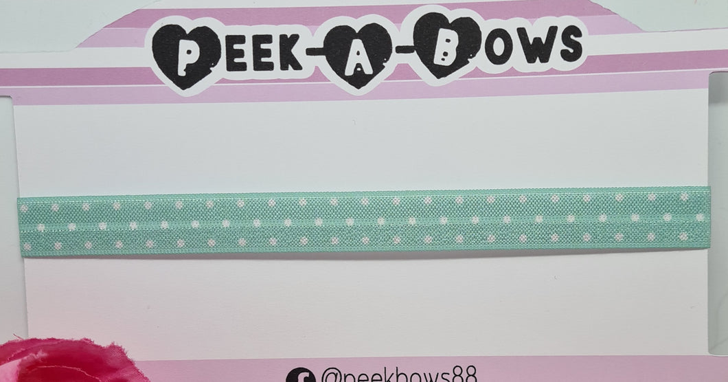 Mint polka-dot headband