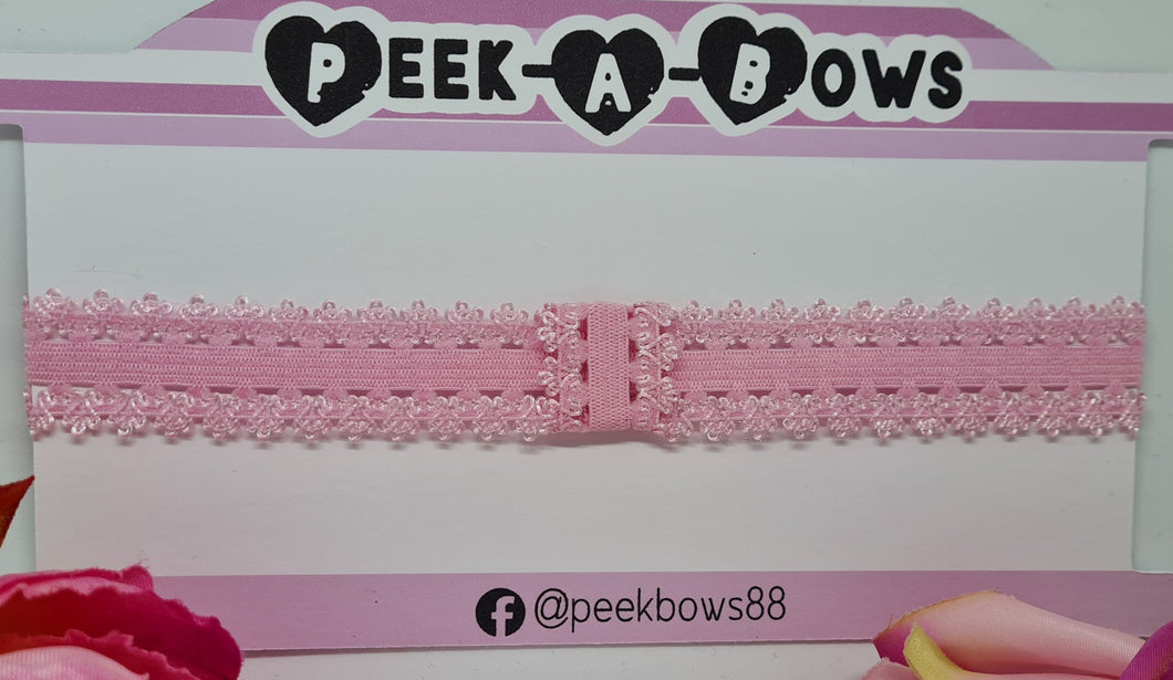 Pink lace interchangeable headband