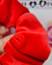 Load image into Gallery viewer, Red plush velvet scrunchie
