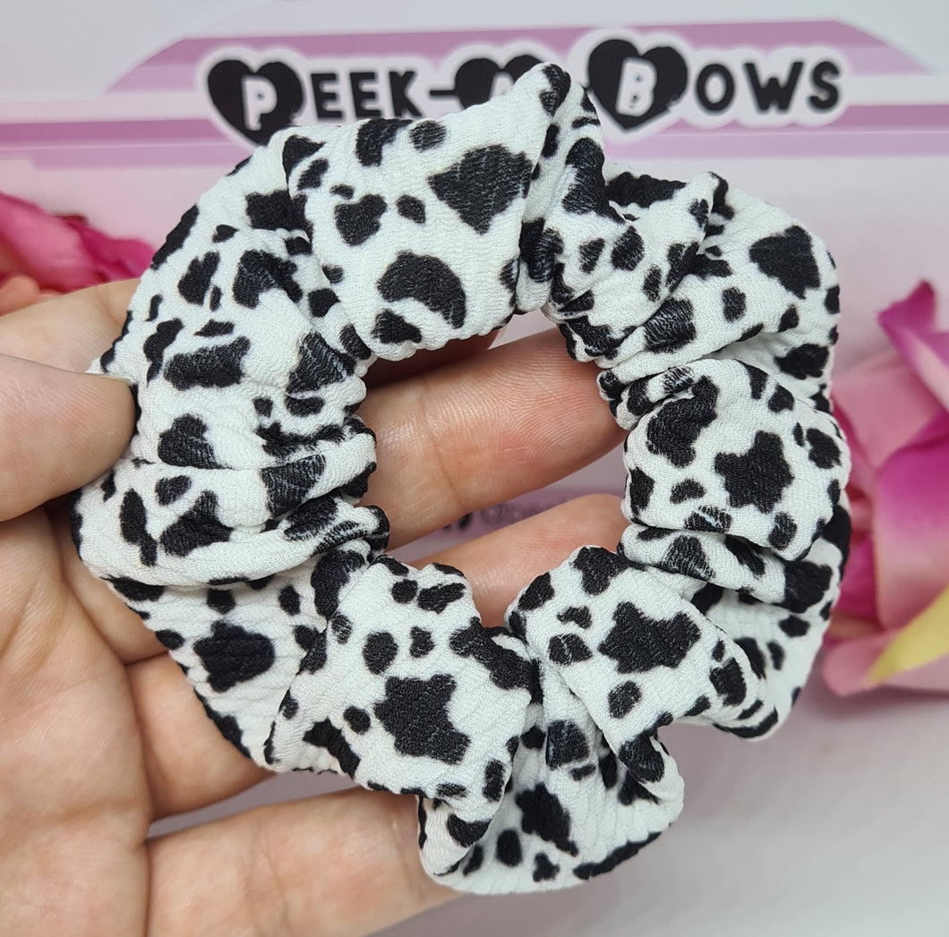 Cow print scrunchie