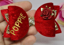 Load image into Gallery viewer, Personalised gold Christmas bow
