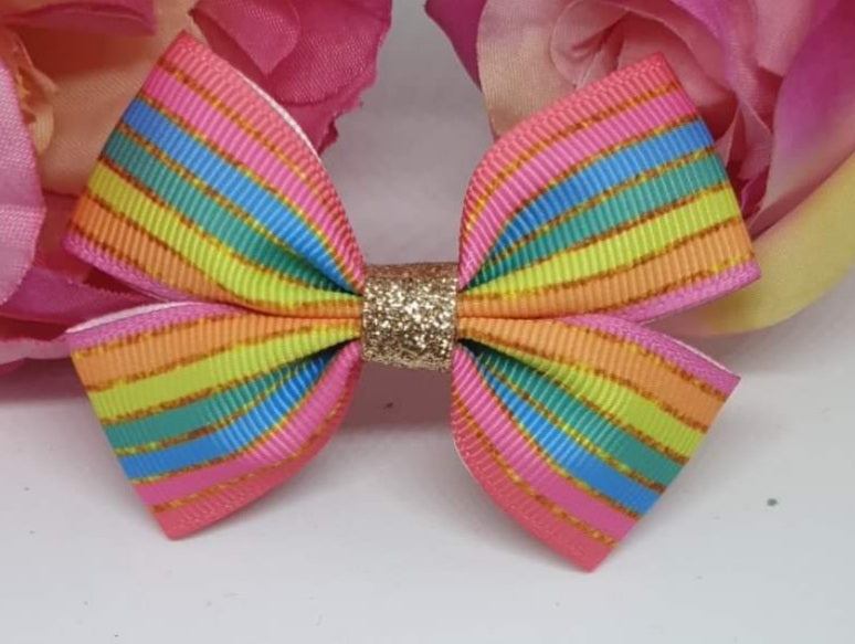 Rainbow and gold stripe ribbon