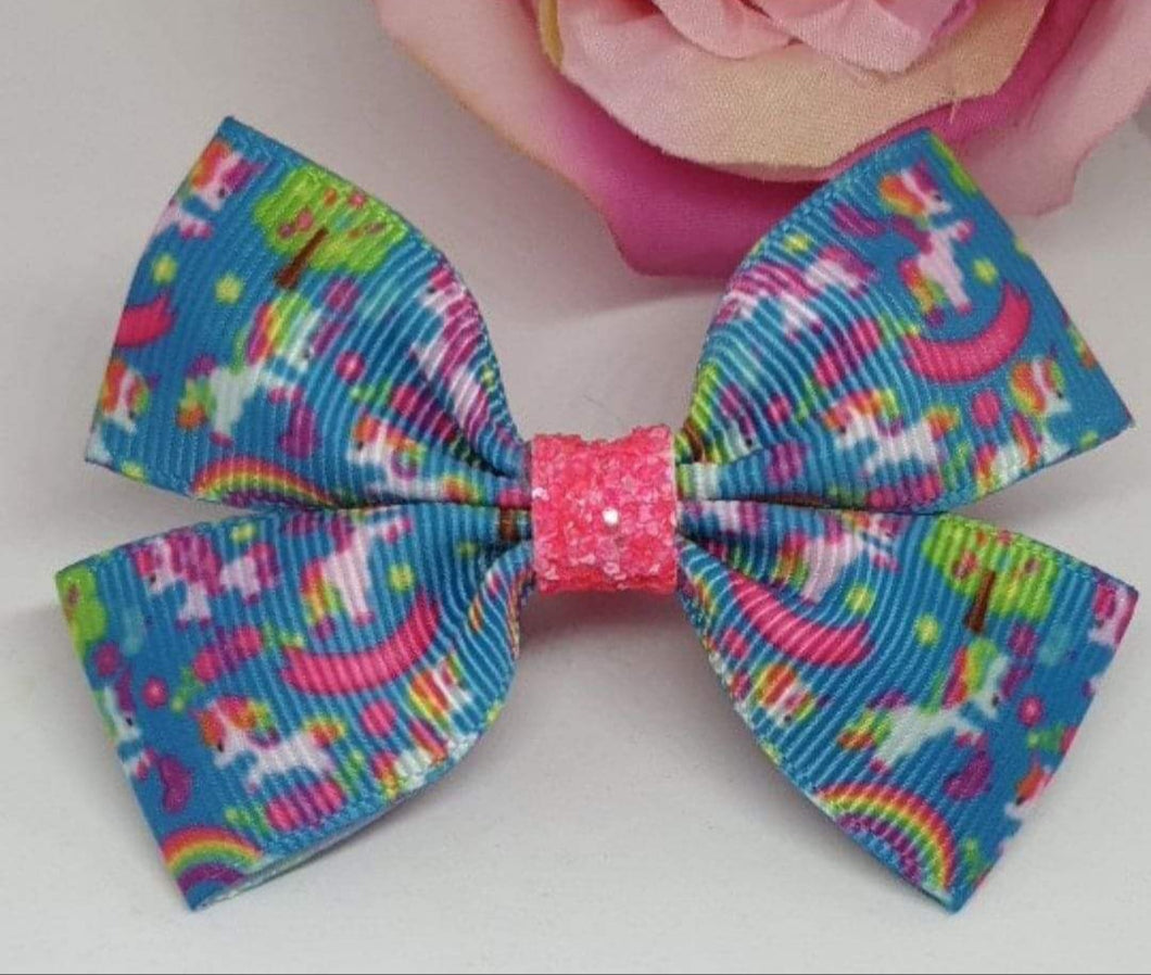 Turquoise unicorn ribbon