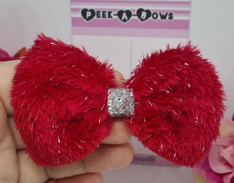 Red fluffy bow