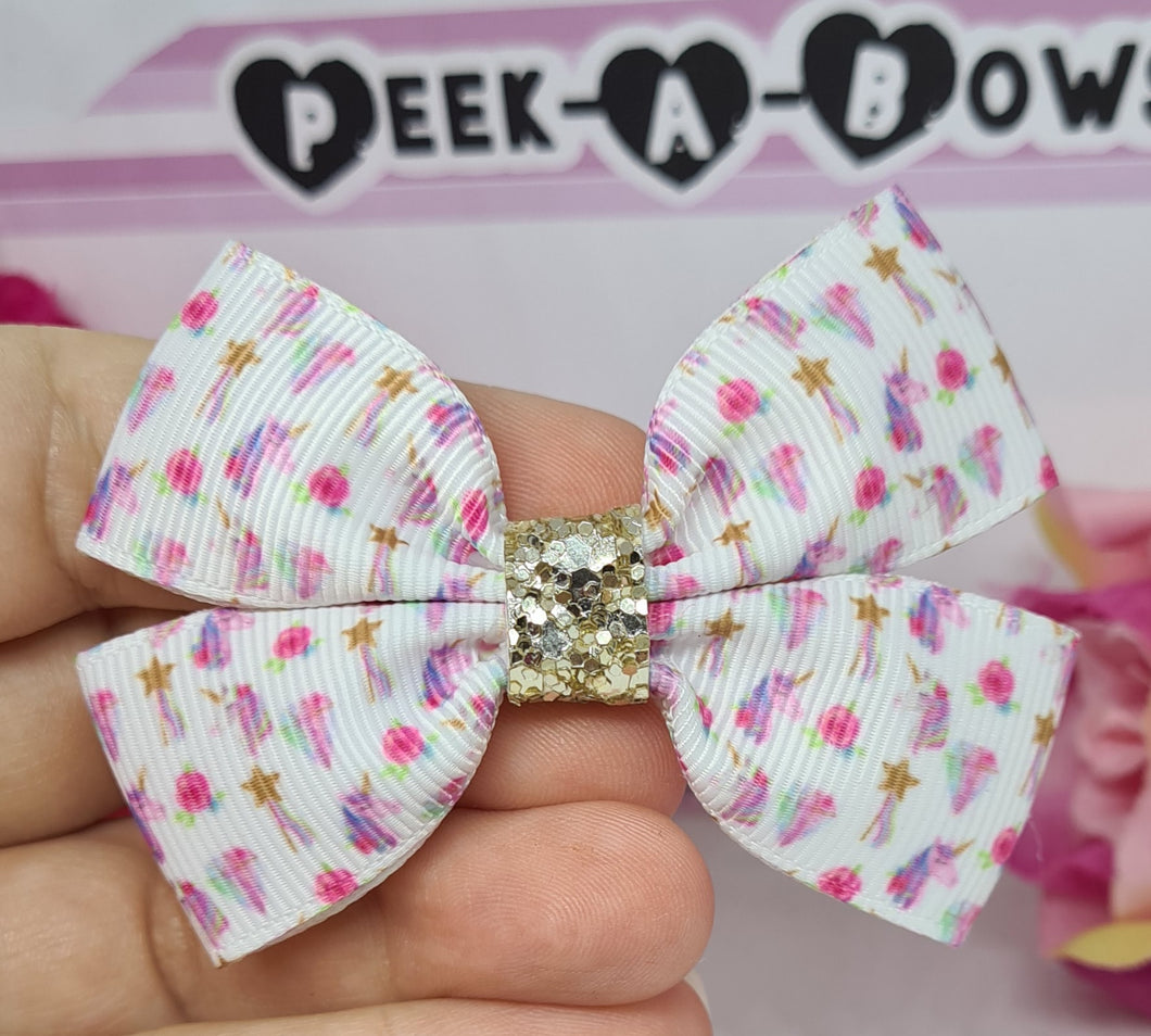 Elegant unicorn ribbon bow