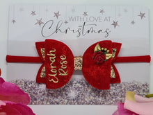 Load image into Gallery viewer, Personalised gold Christmas bow
