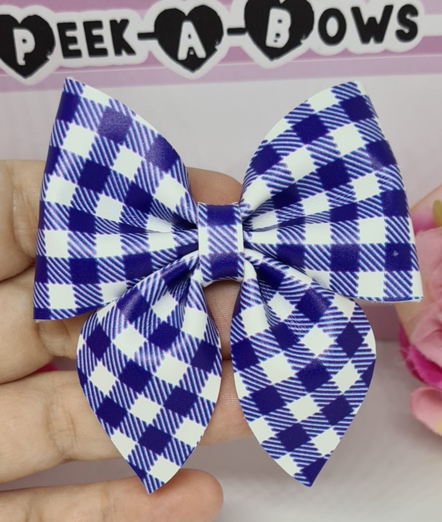 Gingham party pinch bow (multiple colours)