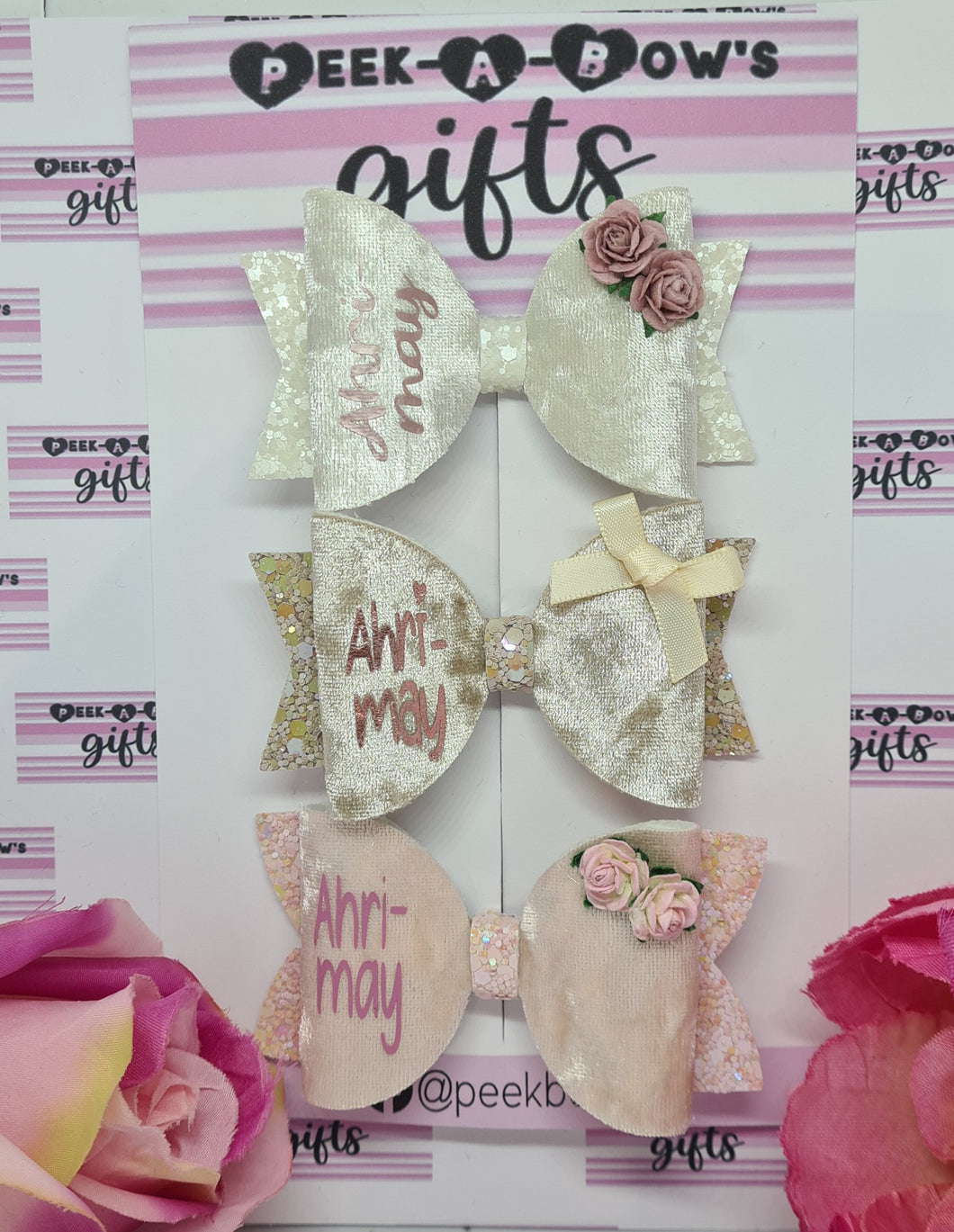 Personalised nude bows