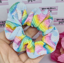 Load image into Gallery viewer, Cloudy rainbow scrunchie
