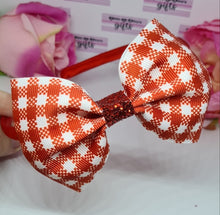 Load image into Gallery viewer, Large gingham ribbon headband
