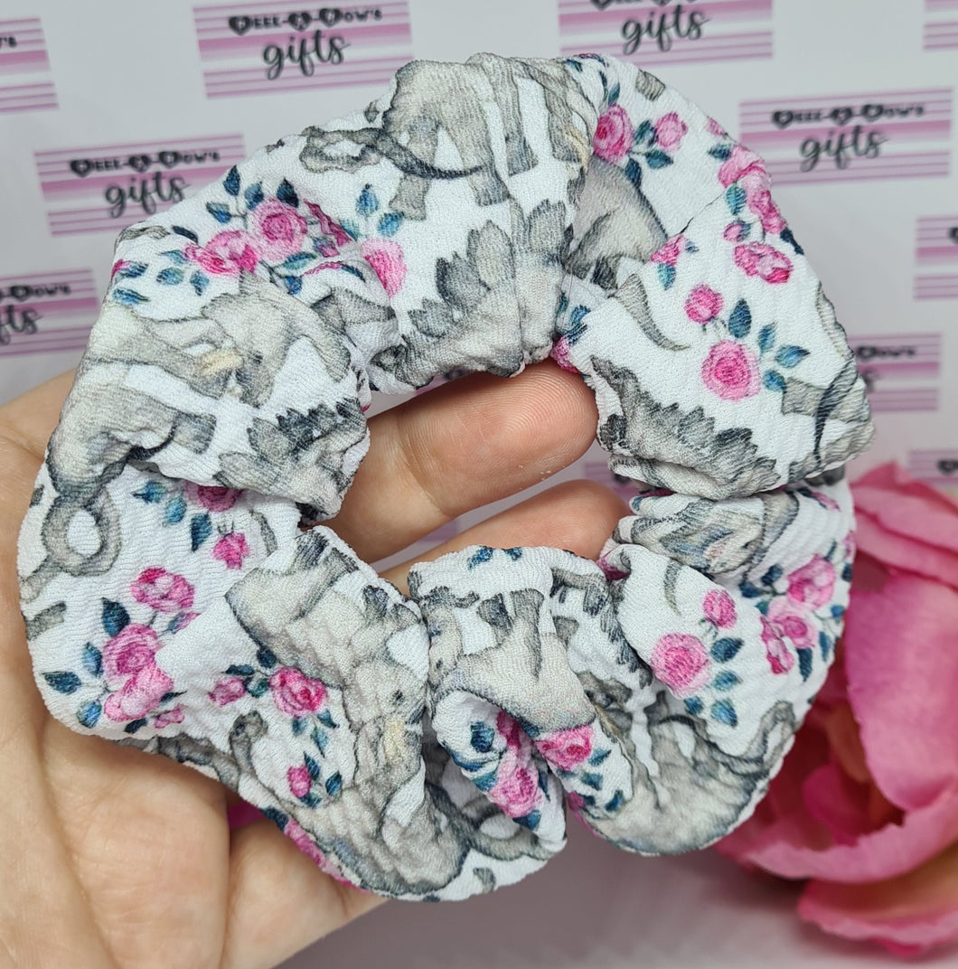 Dino rose scrunchie