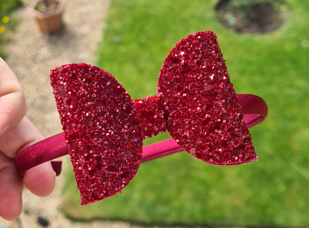 Glitter bow headbands (multi choice)