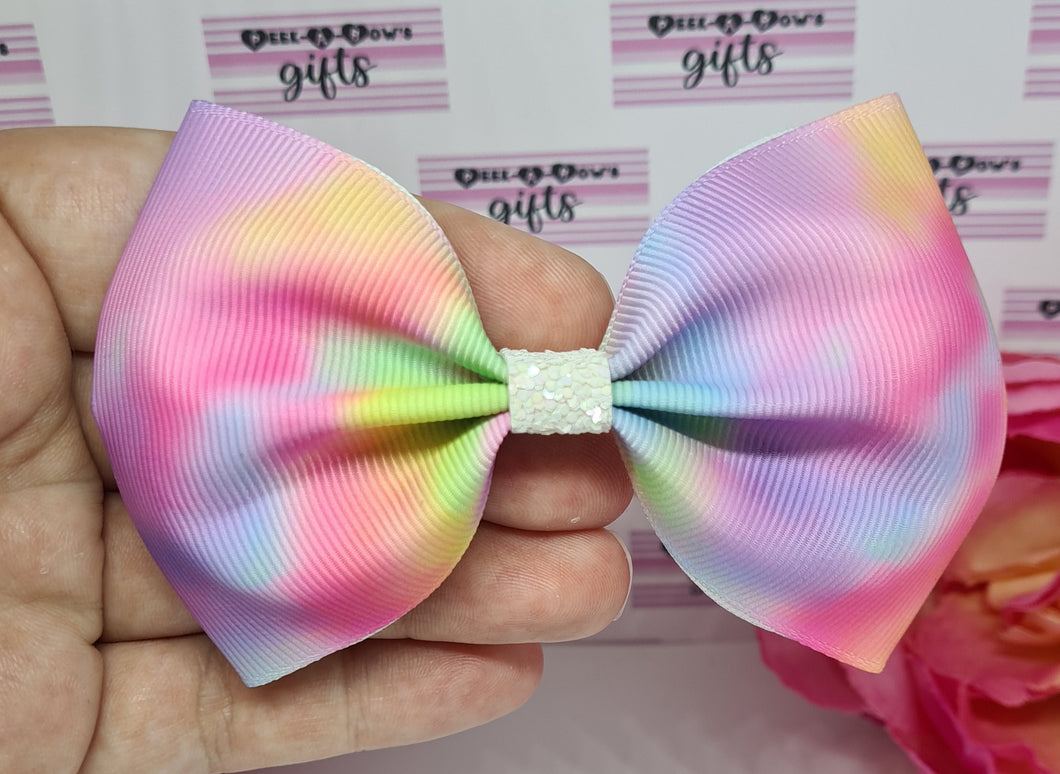 Tie die ribbon bow (large)