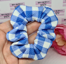 Load image into Gallery viewer, Royal blue gingham scrunchie
