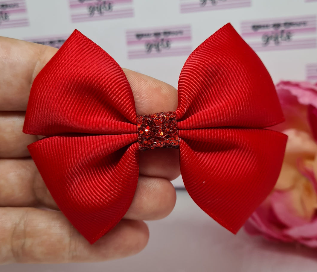 Red medium ribbon bow