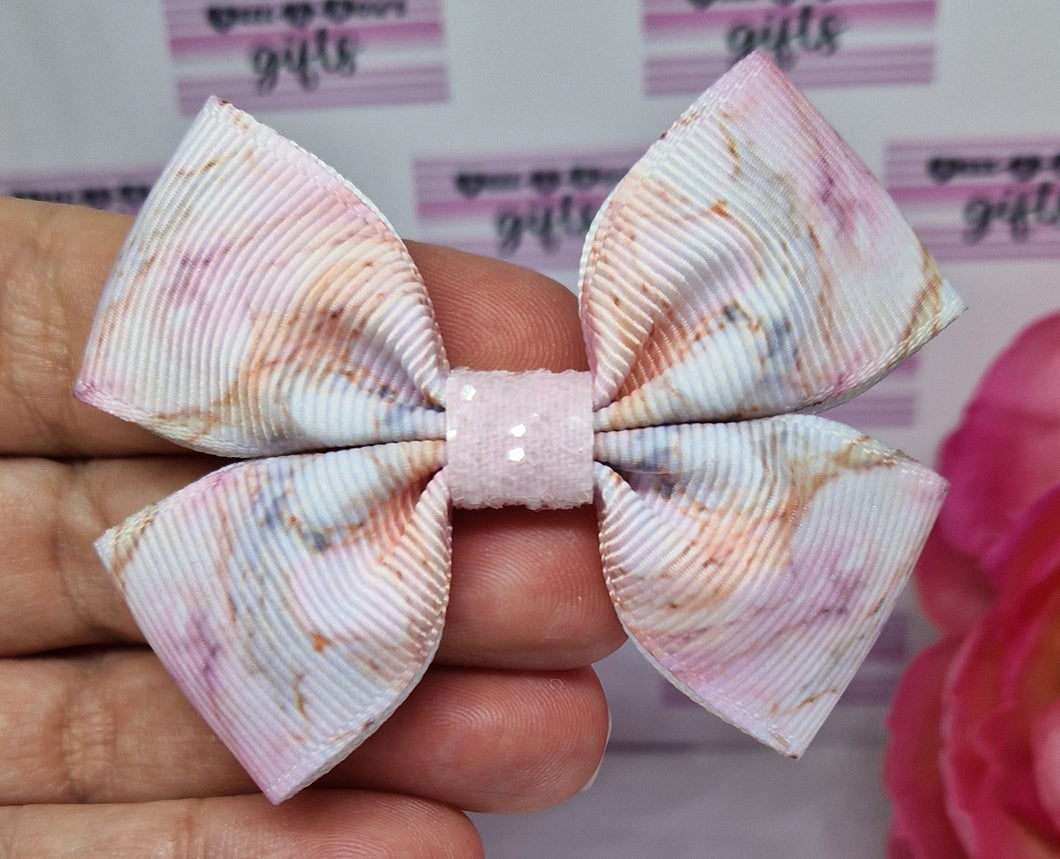 Pink marble ribbon bow