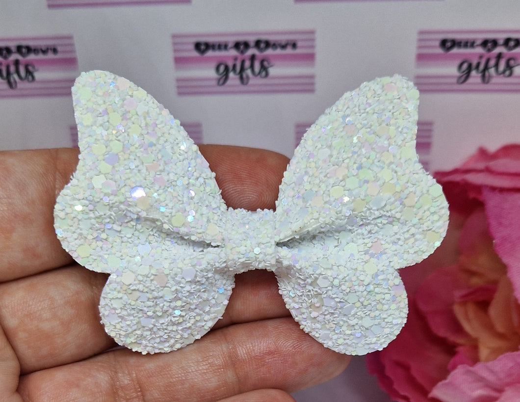 White glitter butterflies