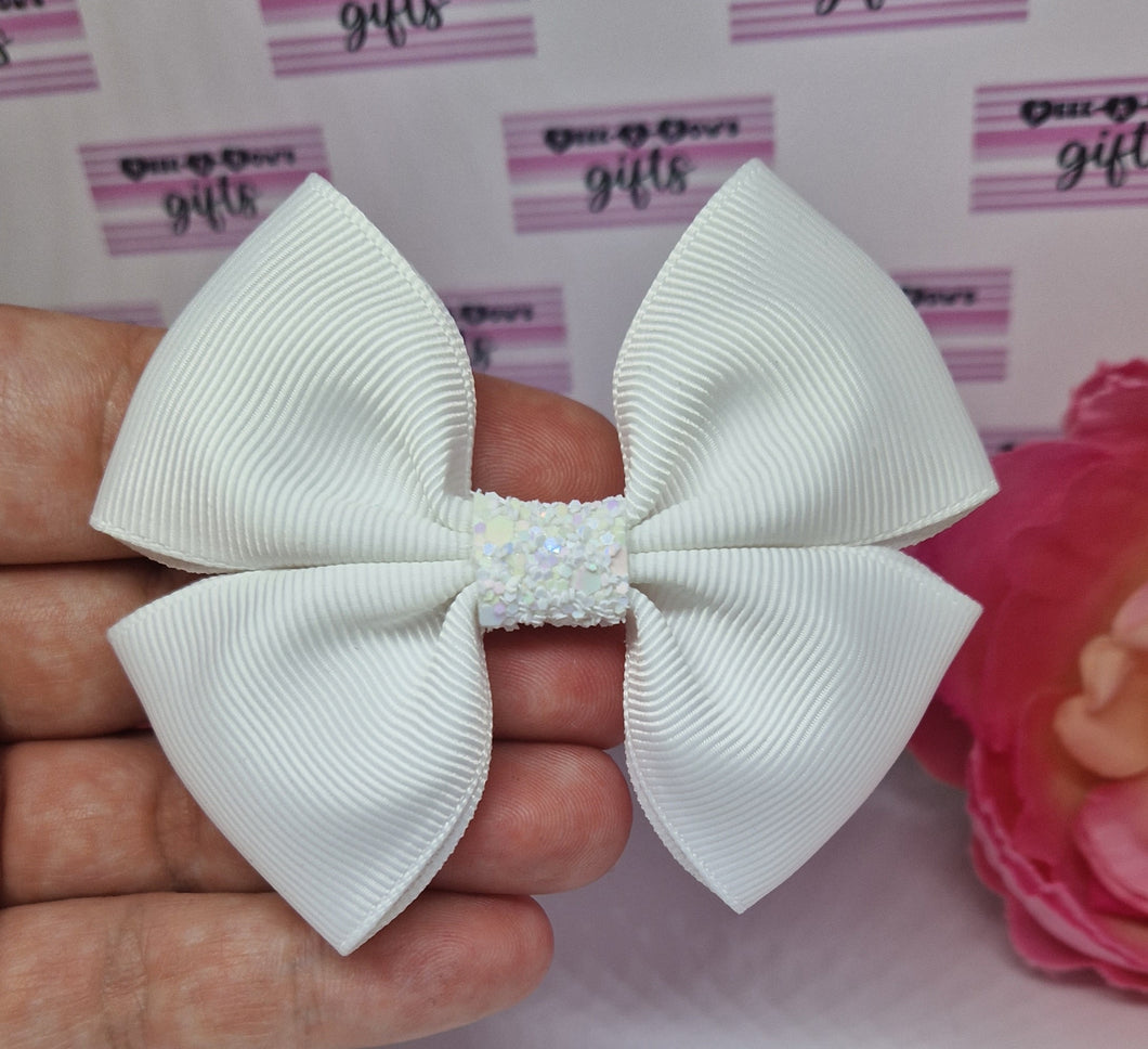 White medium ribbon bow