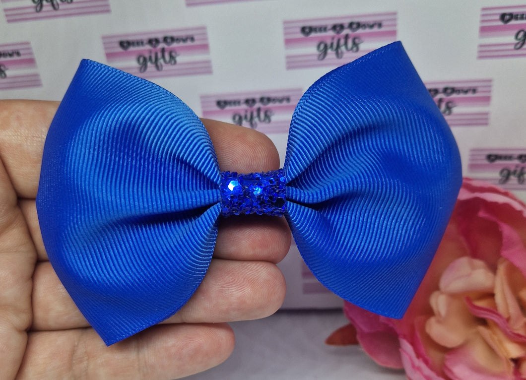 Large royal blue ribbon bow