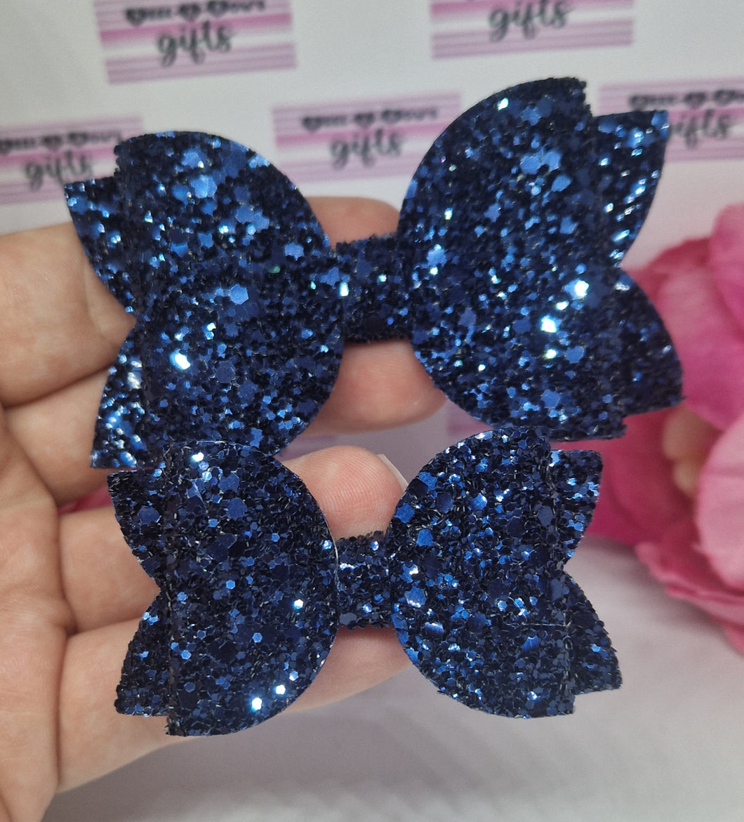 Navy glitter beauty bow