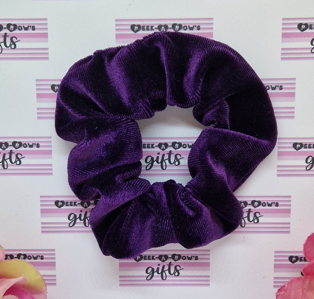 Purple velvet scrunchie