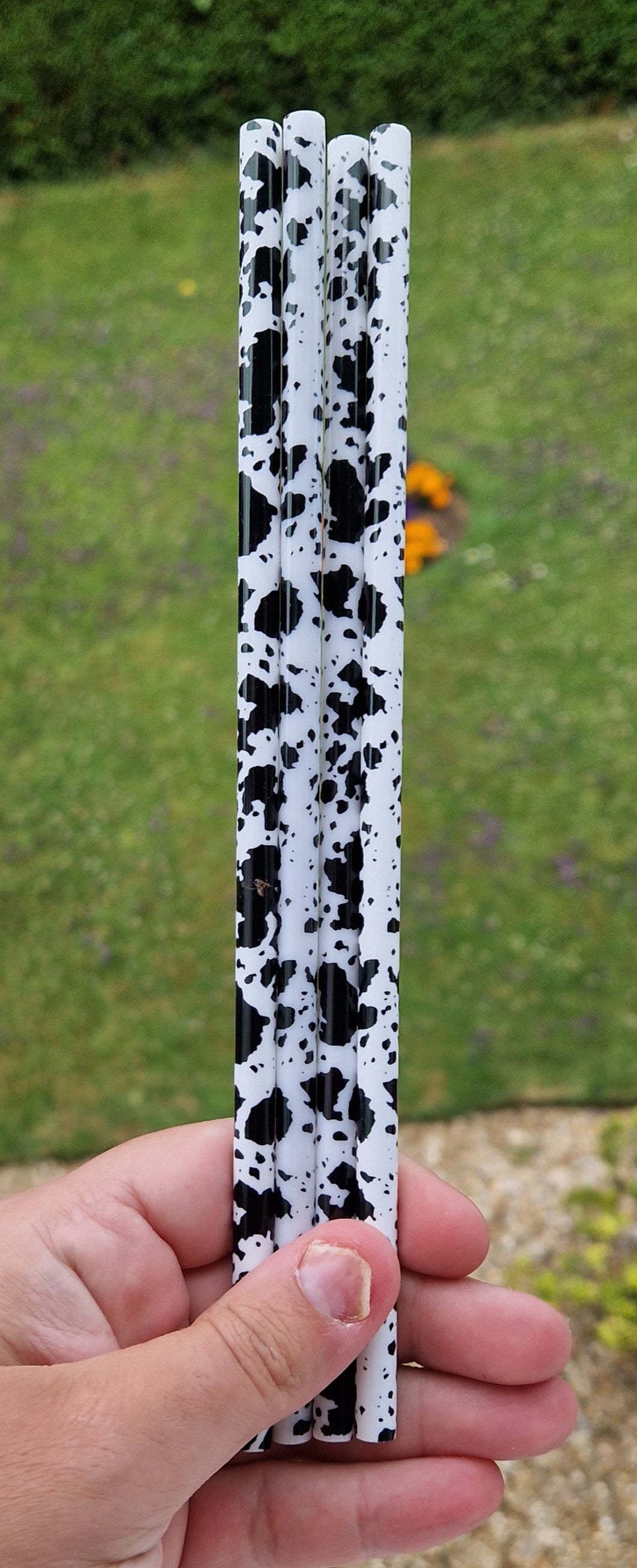 Cow print straws