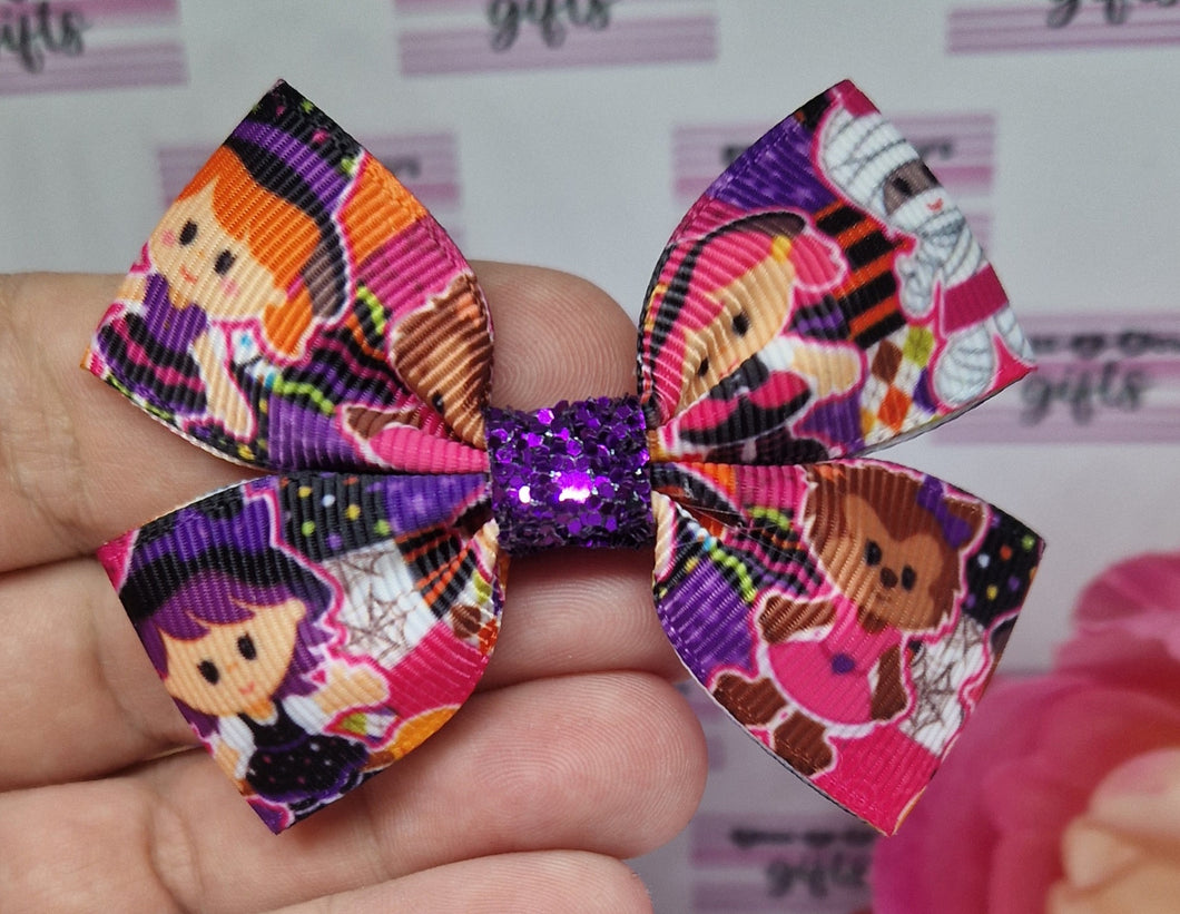 Halloween friends ribbon bow