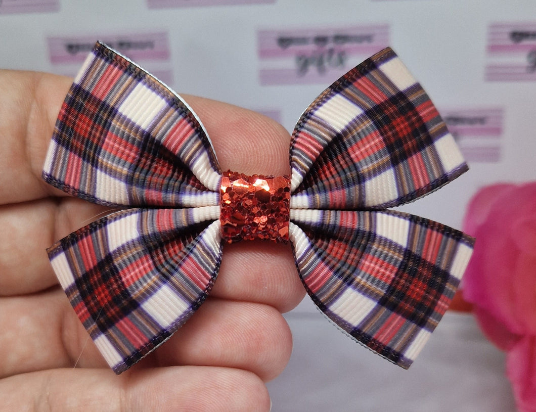 Red dress stewart tartan ribbon bow