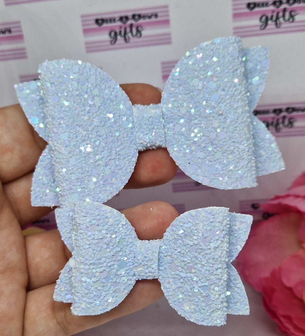 Baby blue glitter beauty bow