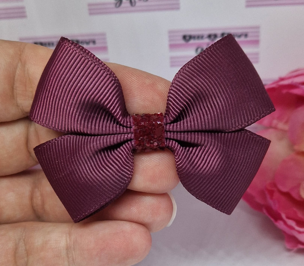 Burgundy ribbon bow