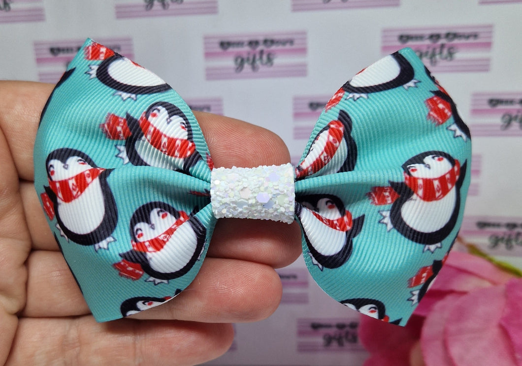 Large penguin ribbon bow