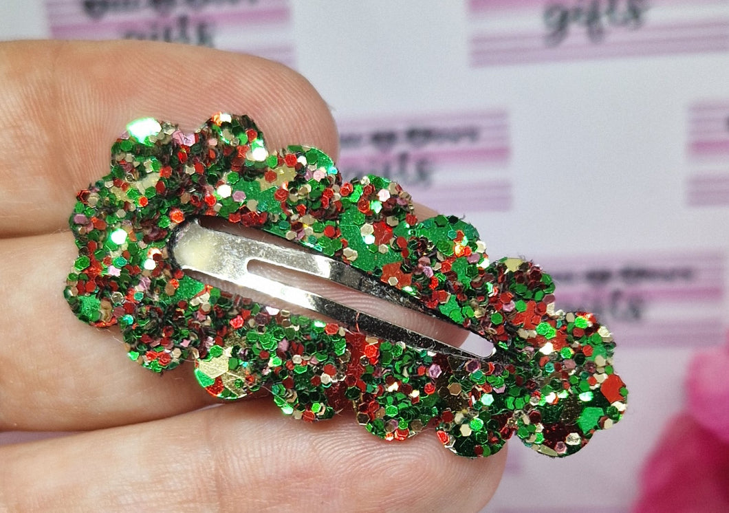 Elf glitter snap clips