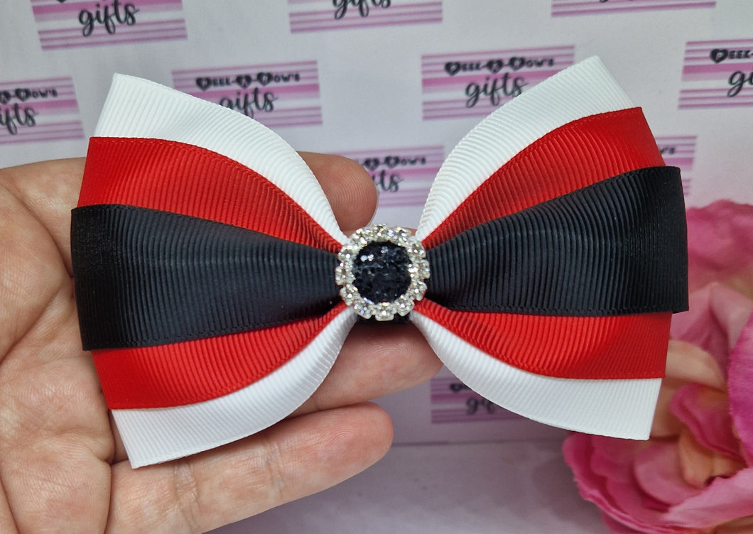 Large santa ribbon bow