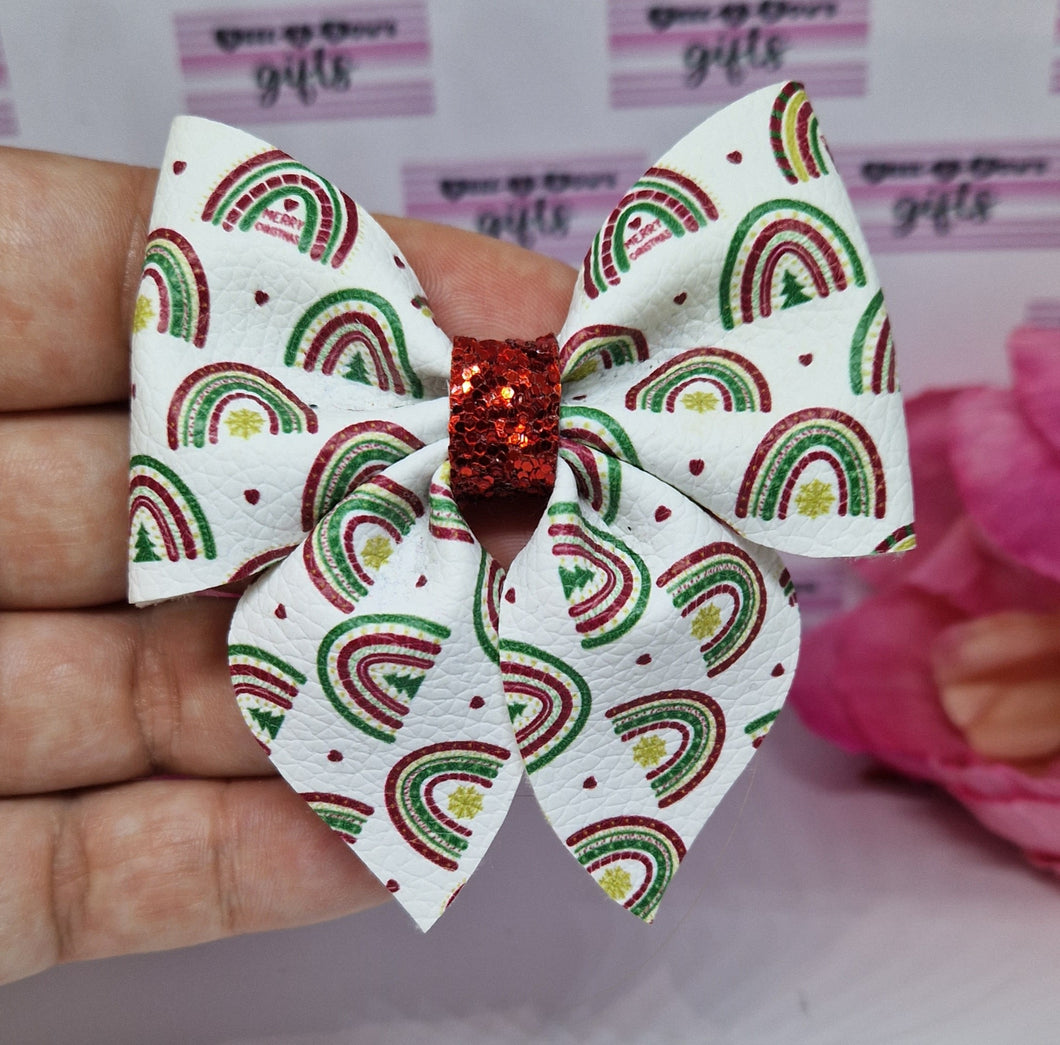 Xmas rainbows party pinch bow