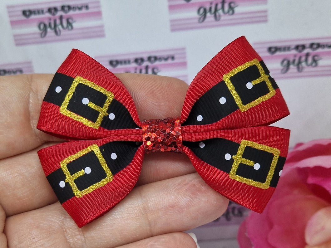 Santa belt ribbon bow