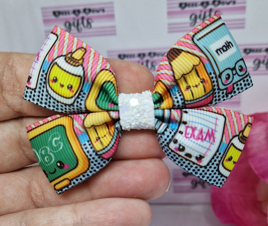 Cute school equipment ribbon bow