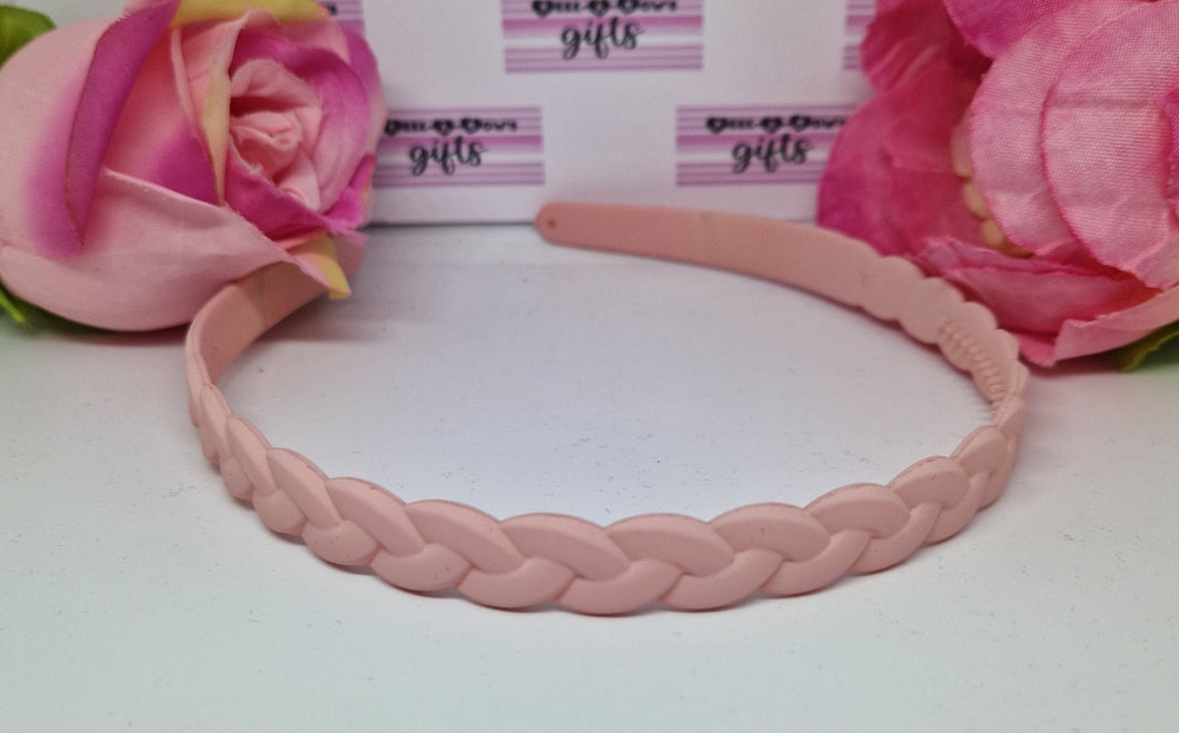 Baby pink plaited headband