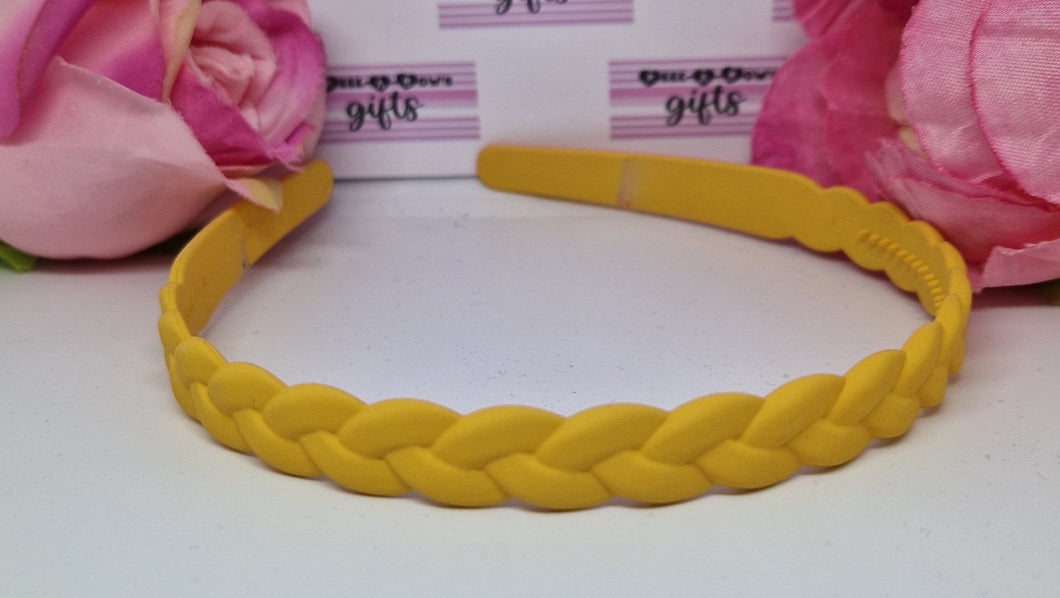 Mustard plaited headband