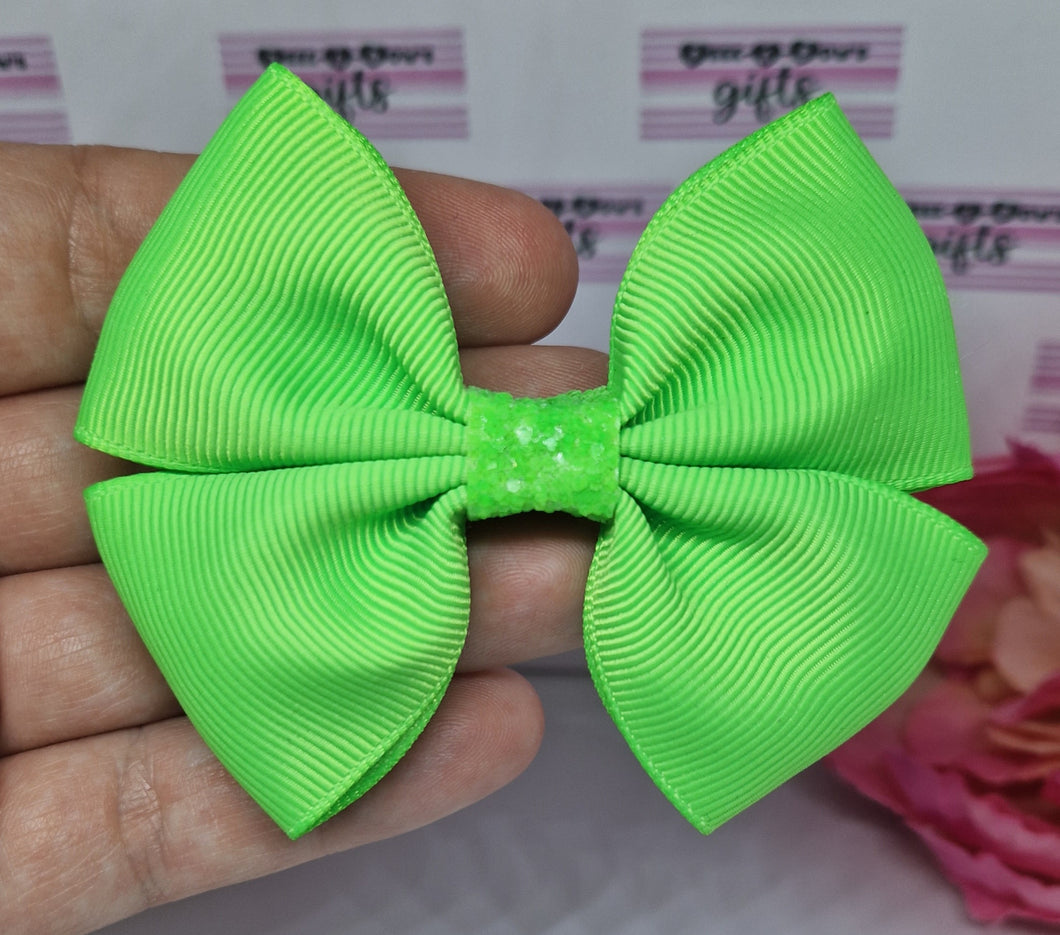 Medium neon green ribbon bow