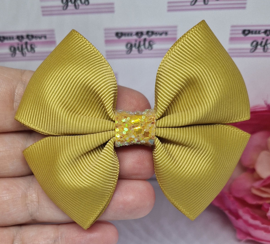 Medium mustard ribbon bow