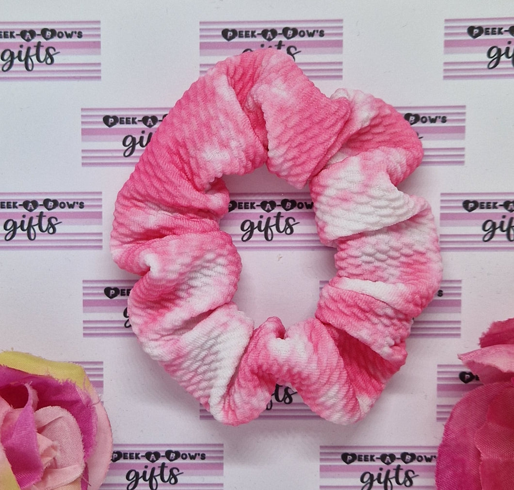 Pink tie dye scrunchie