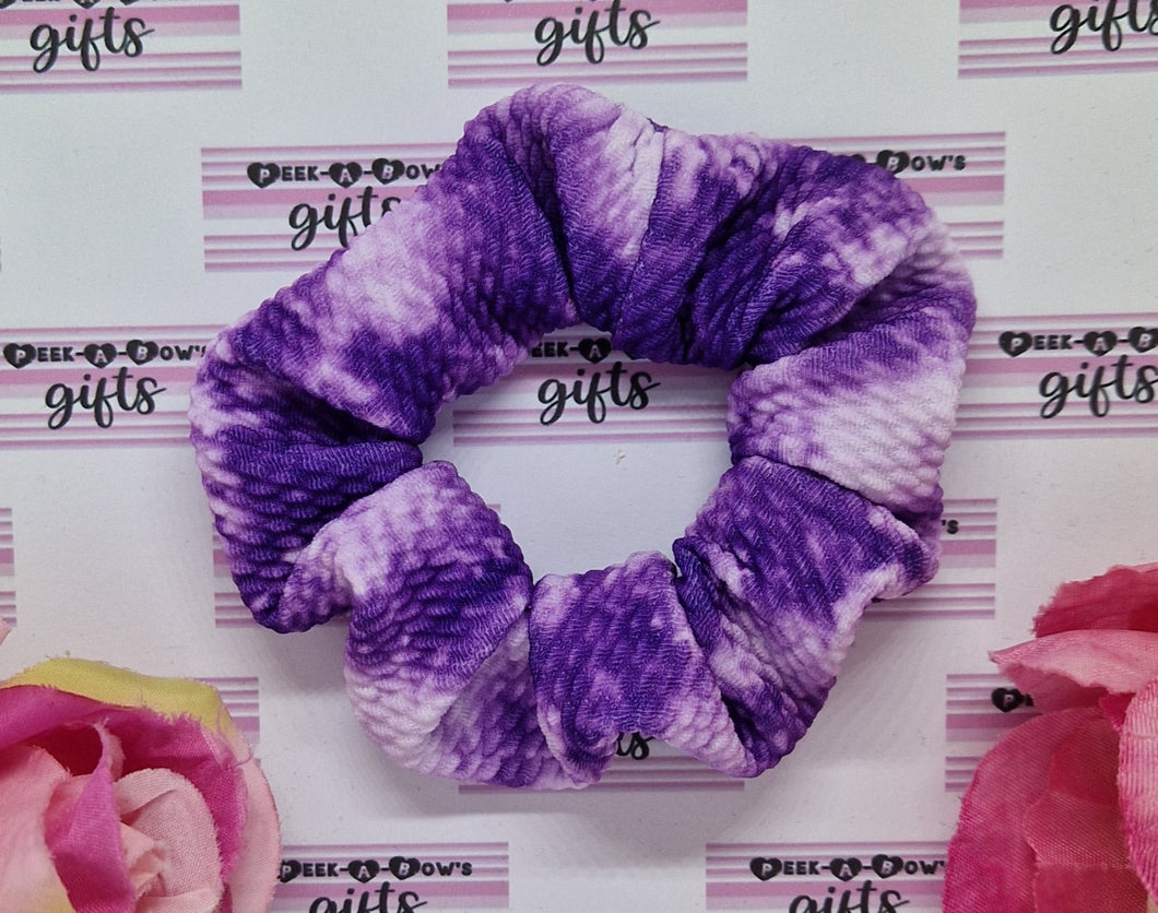 Purple tie dye scrunchie