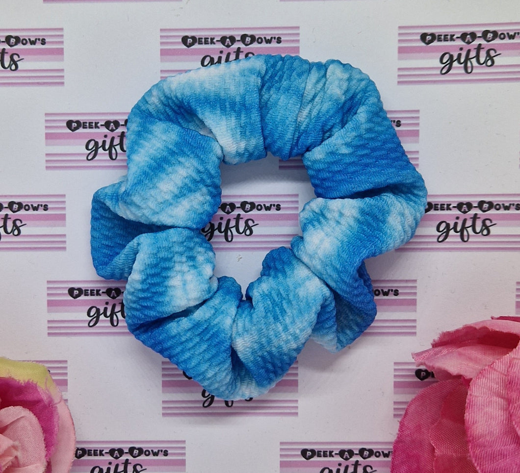 Blue tie dye scrunchie