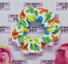 Load image into Gallery viewer, Rainbow bunnies scrunchie
