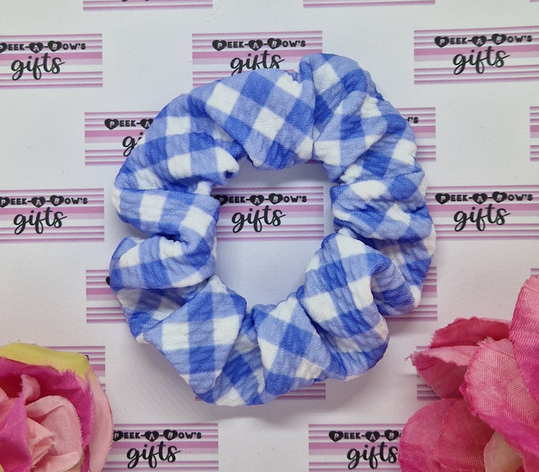 Pale royal gingham scrunchie