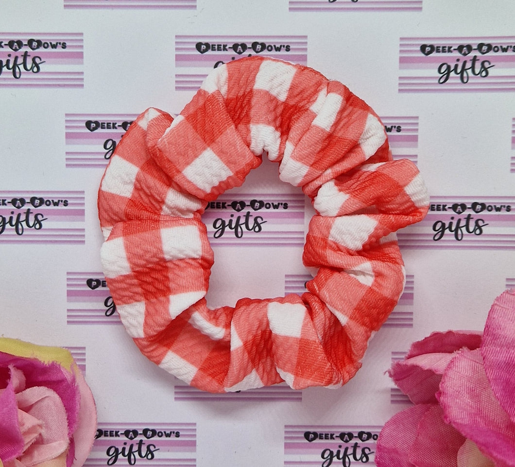 New red gingham scrunchie