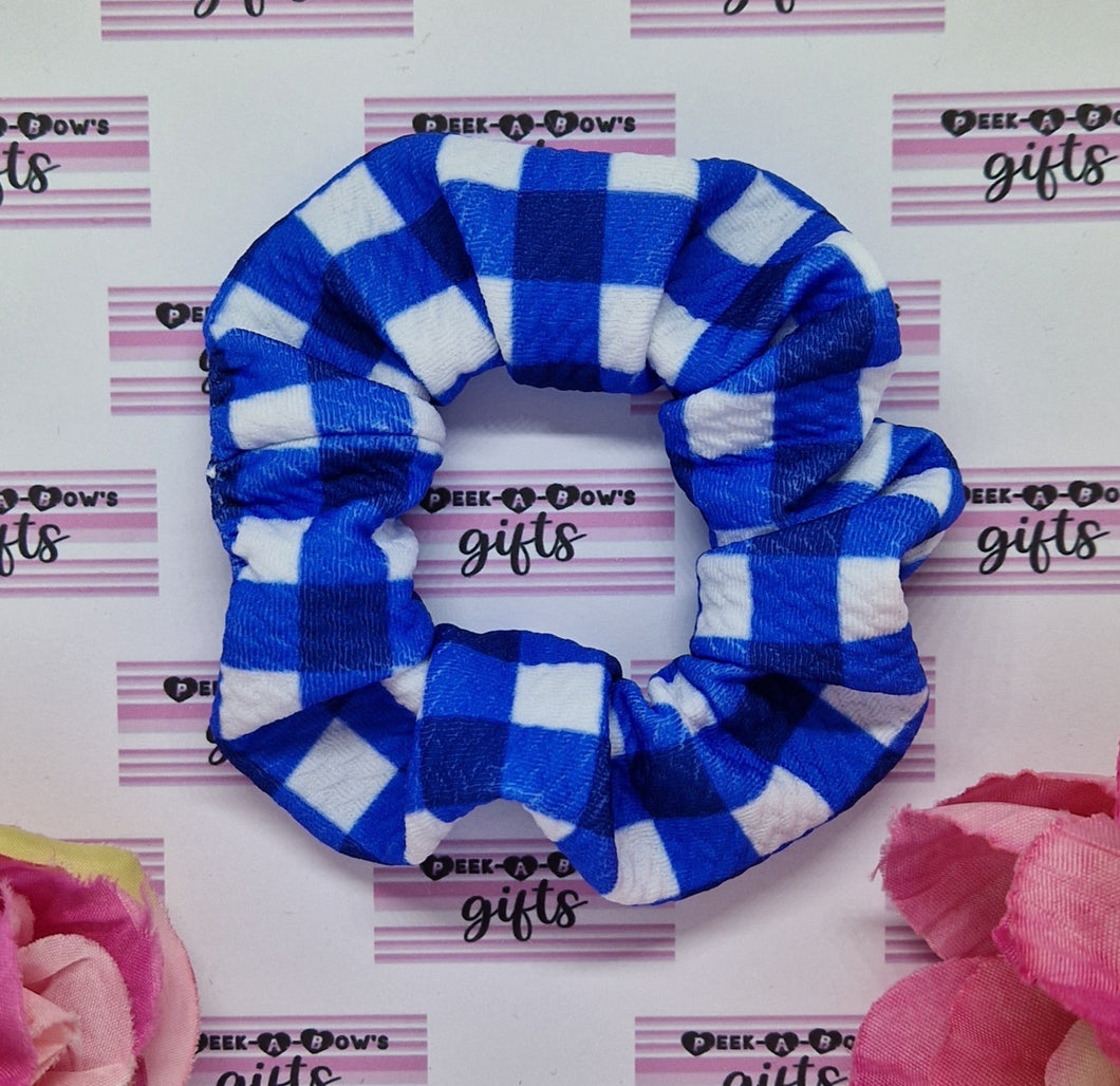 Navy gingham scrunchie