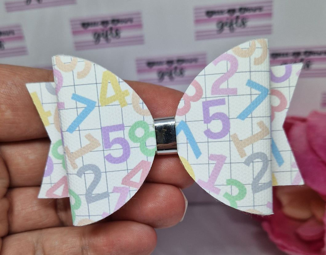 Pastel rainbow numbers bow