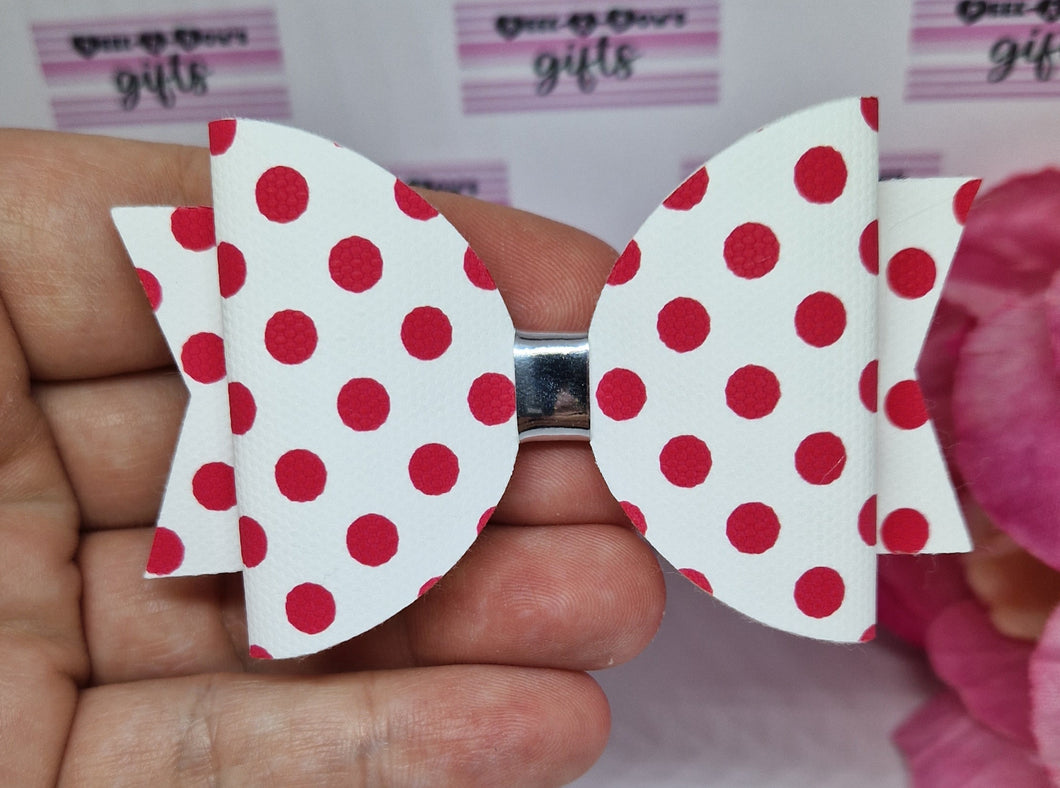 Red and white spotty bow